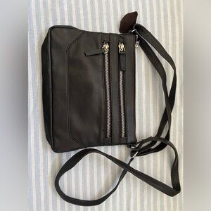 Dark brown Leather Crossbody Bag 9.5x 6.5